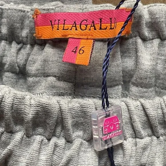 NWT Vilagallo Pants Womens Size 14 Gray Pearls Gray Sweat 26564 Portugal